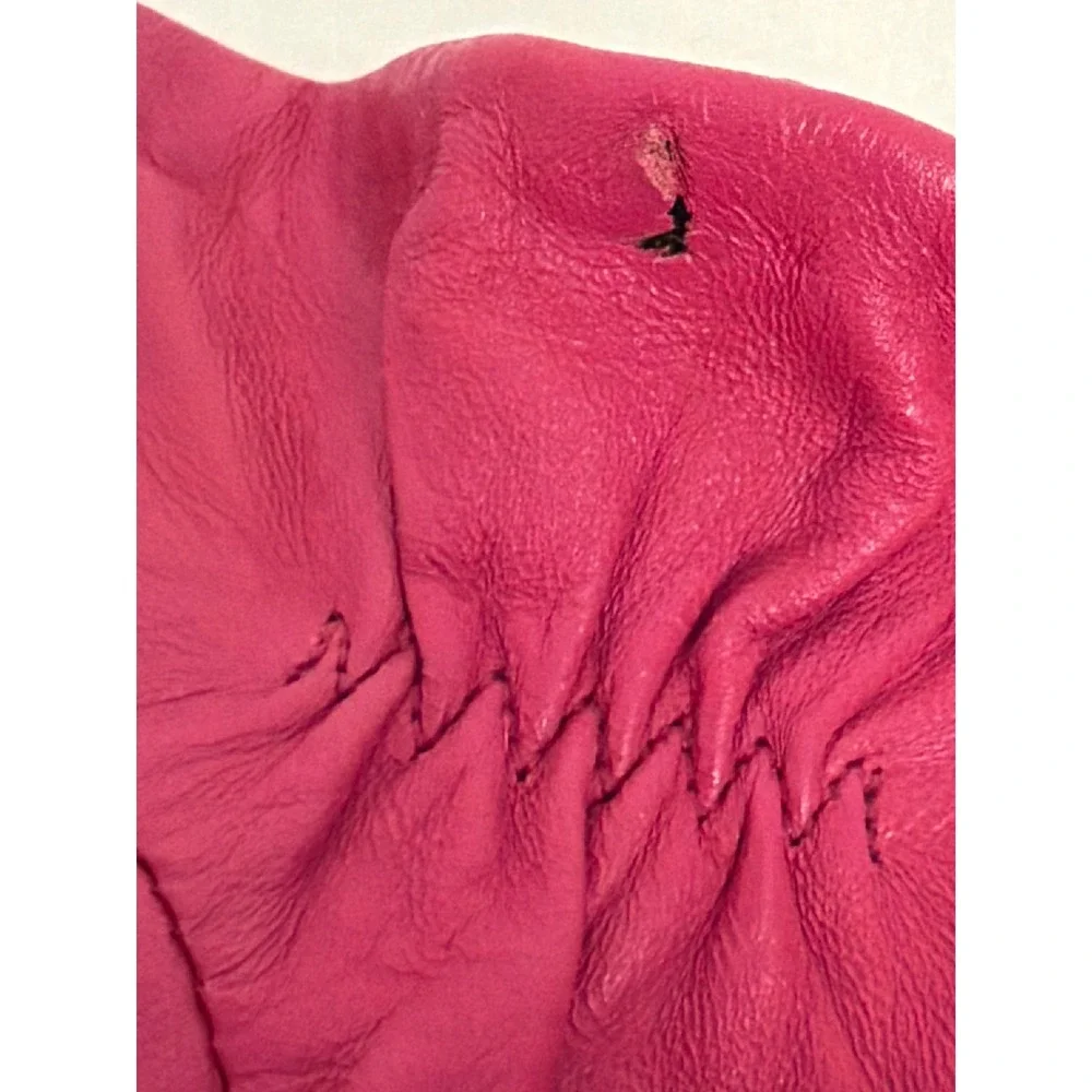 Merona Leather Gloves Women Small Pink Good Zipper Tassel Pig Suede Winter‎